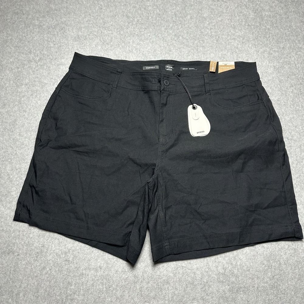 Prana Halle Short Plus II Black Womens 18W/07 Mid‎ Rise NEW $69